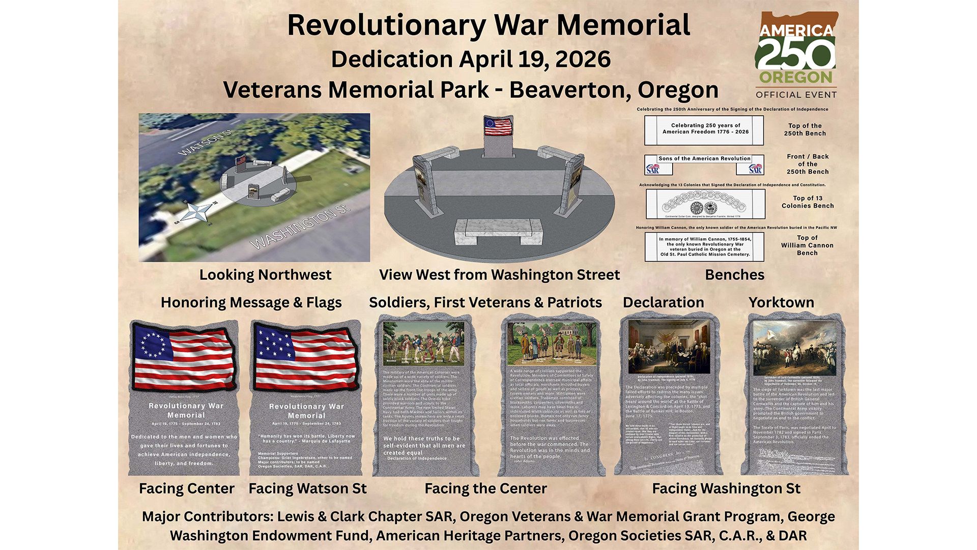 Revolutionary War Memorial Dedication in Beaverton Veterans Memorial Park
